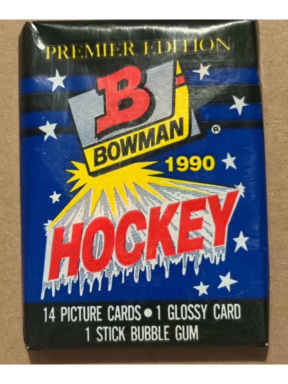 Bowman 1990/91 Premier Edition Gum Wax Sealed Hockey Card Pack